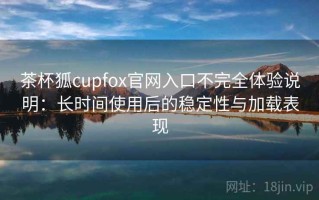 茶杯狐cupfox官网入口不完全体验说明：长时间使用后的稳定性与加载表现