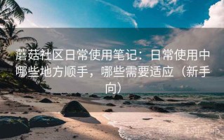 蘑菇社区日常使用笔记：日常使用中哪些地方顺手，哪些需要适应（新手向）
