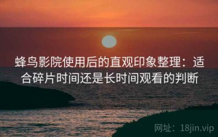 蜂鸟影院使用后的直观印象整理：适合碎片时间还是长时间观看的判断