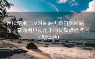 连续使用一段时间后再看白虎网站一区：普通用户视角下的优缺点盘点（长期体验）