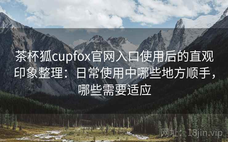 茶杯狐cupfox官网入口使用后的直观印象整理：日常使用中哪些地方顺手，哪些需要适应-第1张图片