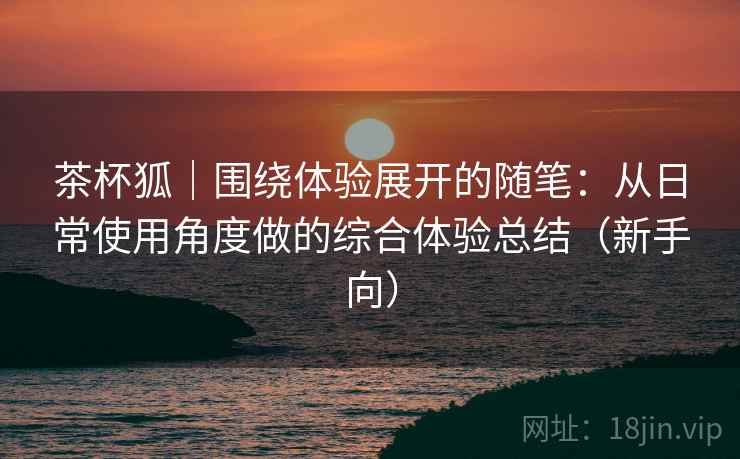 茶杯狐|围绕体验展开的随笔:从日常使用角度做的综合体验总结(新手向)-第2张图片 茶杯狐|围绕体验展开的随笔:从日常使用角度做的综合体验总结(新手向)-第2张图片